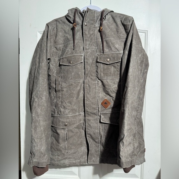 Burton Dryride Men's Gray hooded snowboarding Jacket size smalll - Picture 1 of 15